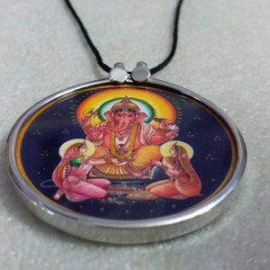 Ganesha-hängehalsband i sterlingsilver: Hinduiskt religiöst fototryck bild 4