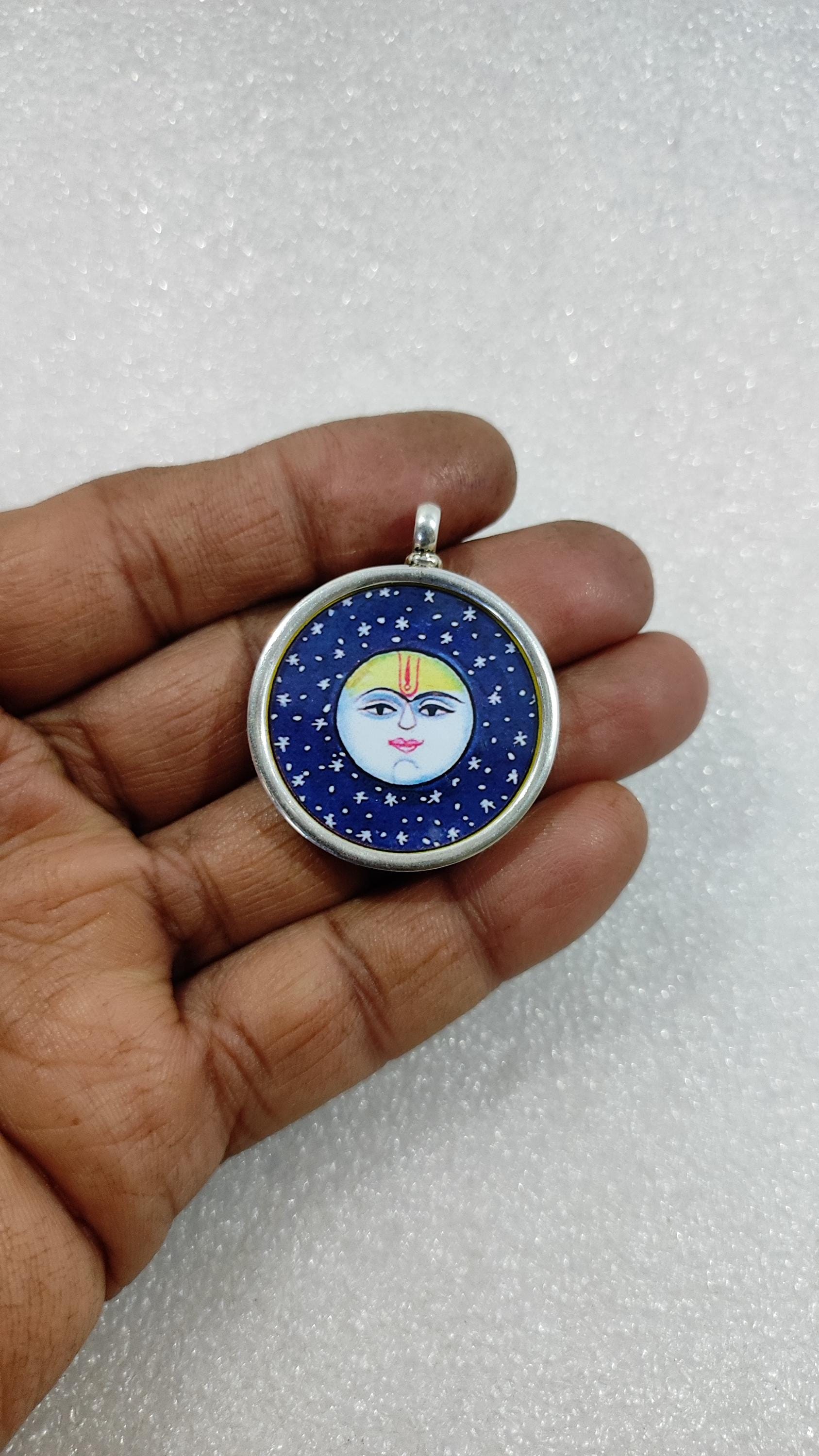 Handmade Sterling Silver Sun and Moon Reversible Pendant Necklace - Etsy