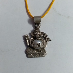 Handmade Sterling Silver Ganesha Pendant with Pearl