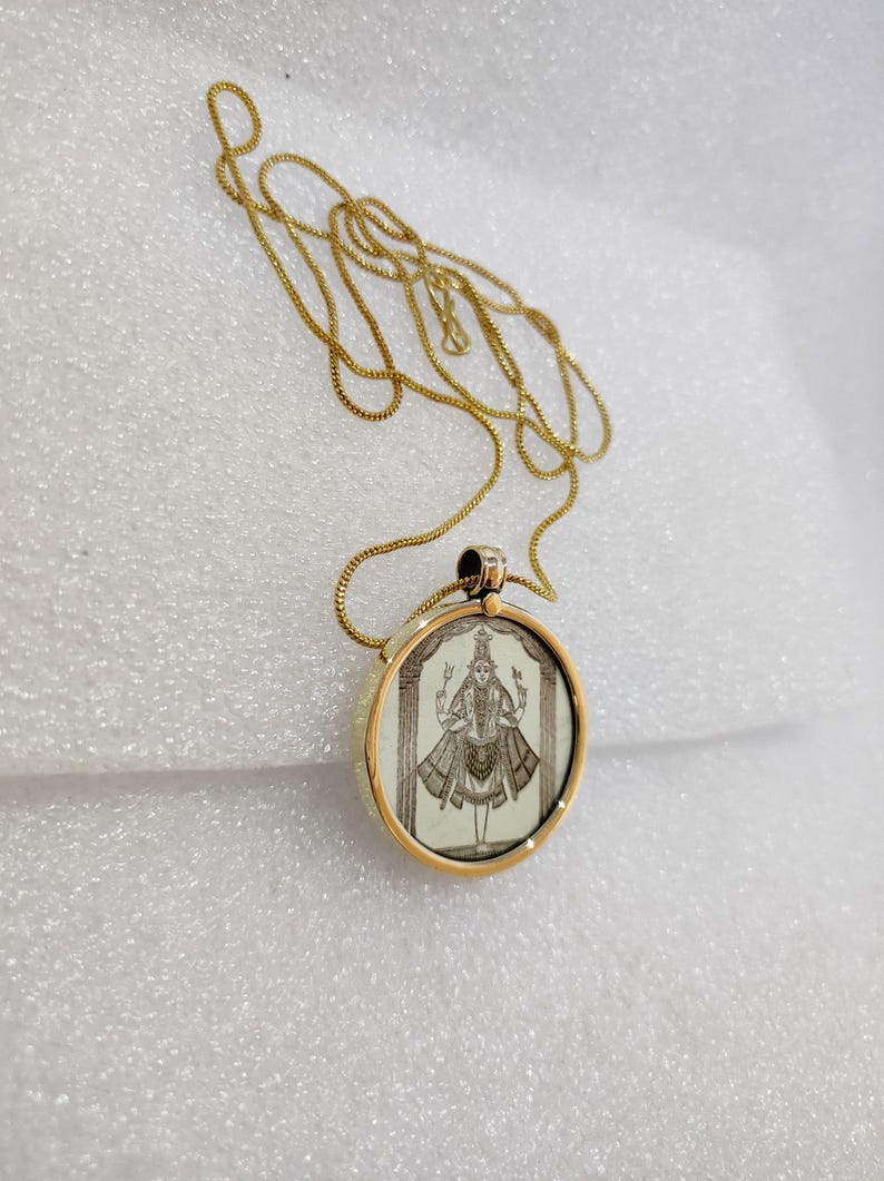 Handmade Yellow Brass Glass Framed Hindu God Shiva Photo Print