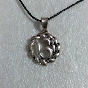 Handmade Hammered Sterling Silver Om Pendant - Chakra Necklace