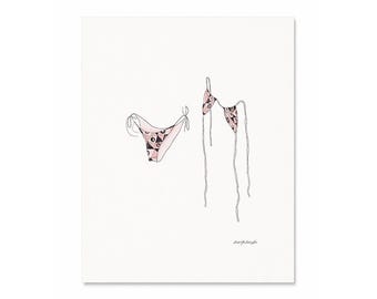 Bikini Watercolor Art Print - Skinny Dip