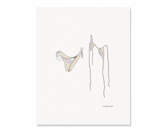 Bikini Watercolor Art Print - Skinny Dip
