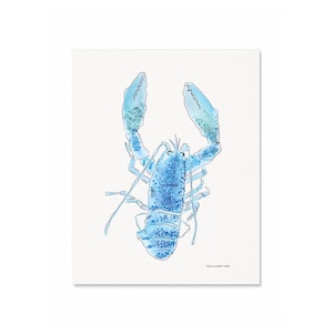 Blue Lobster Art Print - Coastal New England Art Print - Cool Summer Art Print - Nantucket Art - Maine Art - Cape Cod Art