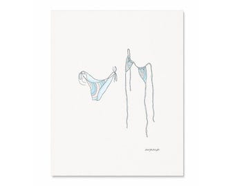 Bikini Watercolor Art Print - Skinny Dip