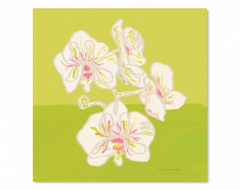 Abstract Orchid Art Print - Colorful Preppy Floral Art - Large Scale Art Print