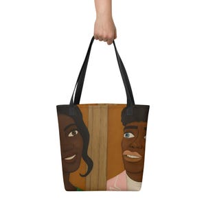 Bolsa de arte afro – Bolsa con ilustración de alegría negra – Bolsa de lona con estilo de dibujos animados – Bolsa con arte de personajes extravagantes – Bolsa colorida para uso diario