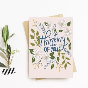 Thinking of You Card | Pink floral with Daises