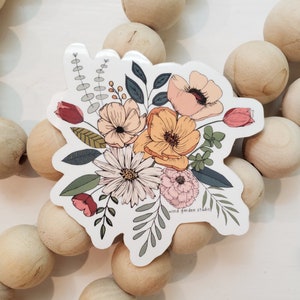 Flower Sticker | Vinyl Sticker for Water Bottle, Laptop, Cell Phone, Journal | Florals
