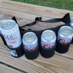 Neoprene Beer Belt 6 Pack Holder, great for parties, tailgates, concerts and BBQ's. image 6