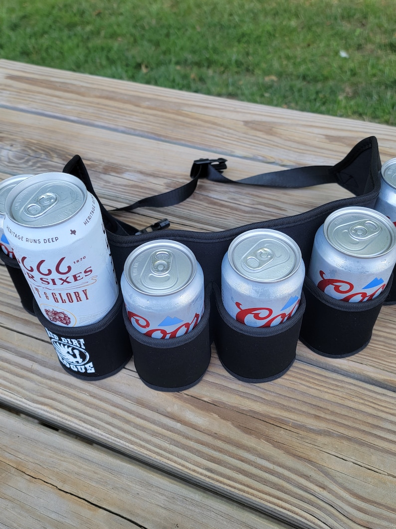 Neoprene Beer Belt 6 Pack Holder, great for parties, tailgates, concerts and BBQ's. image 6