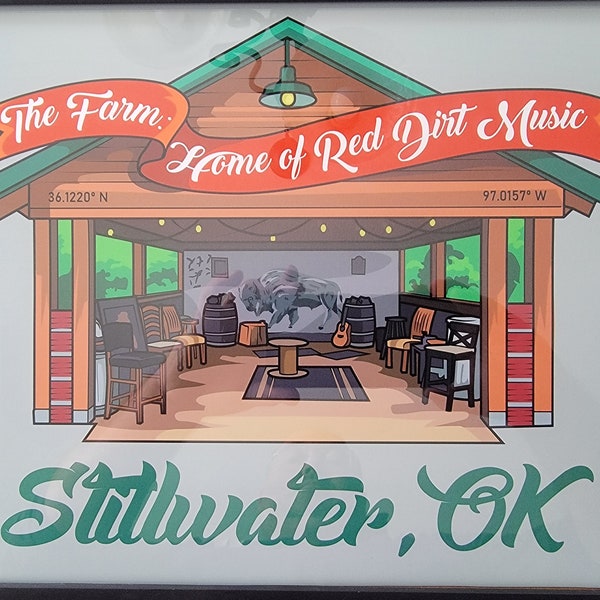 The Farm "Home Of Red Dirt Music" Stillwater, Oklahoma 11 x 17 Poster