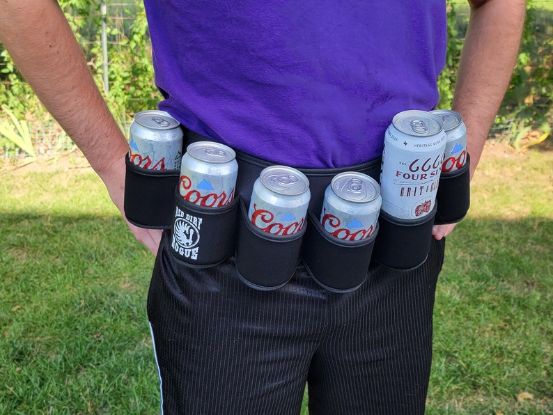 Neoprene Beer Belt 6 Pack Holder, great for parties, tailgates, concerts and BBQ's. image 3