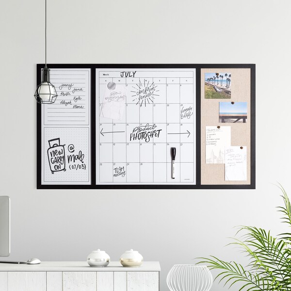 Command Center - Bulletin Whiteboard  20 x 35 inch Organizing Wall Hanging