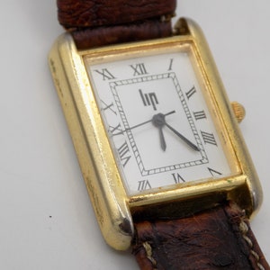 LIP, Vintage LIP Watch, Quartz Watch, Square Watch, Gold Plated Dial, White Background, Rare Watch