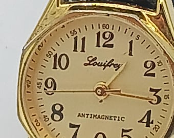 LuisFrey Watch, Made in France, Beautiful Watch, Antimagnetic Watch, Manual Watch, Women's Watch, Gold Color, Stainless Steel, Ideal Gift, Holidays