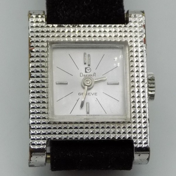 DREFFA, Montre Inca Bloc ,Suisse Made, Montre Carrée ,Montre Mécanique, Femme, Années  1960.