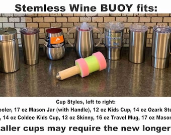 Stemless Wine Tumbler Buoy – Magnetic Cup Turner Attachment