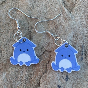 Stacy the squid squishmallow earrings beadsbyisabella