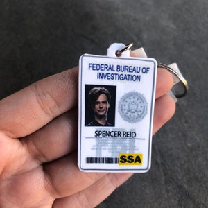 Spencer reid fbi badge keychain Matthew gray gubler beadsbyisabella