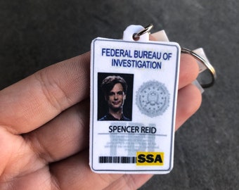 Spencer reid fbi badge keychain Matthew gray gubler beadsbyisabella