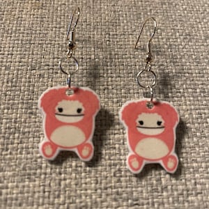 Brina the pink bigfoot squishmallow earrings