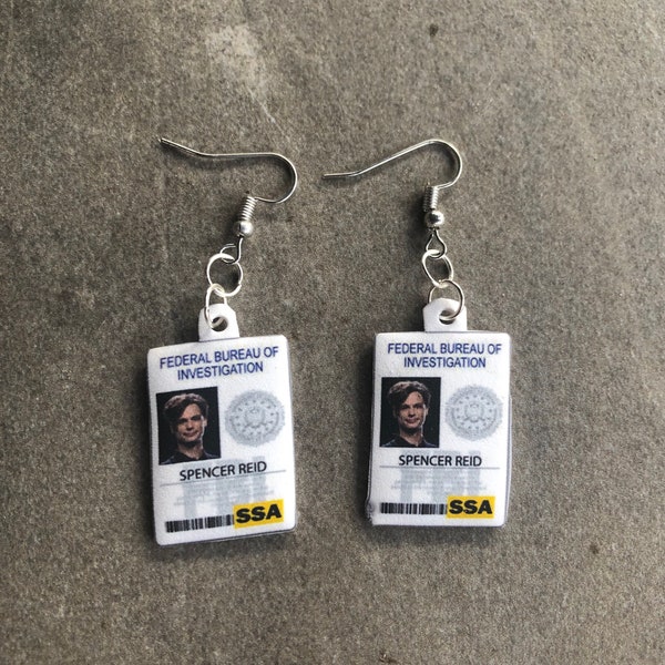 Spencer reid fbi badge from criminal minds earrings beadsbyisabella