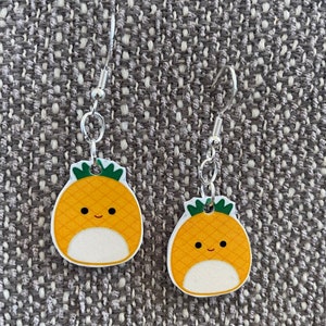 Maui the pineapple squishmallow earrungs beadsbyisabella