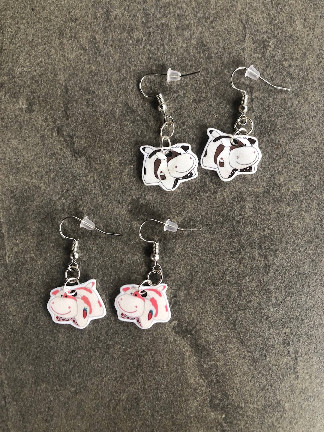 Strawberry Cow Pillow Pet and Chocolate Milkshake Cow Earrings Etsy