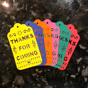 Papel Picado Favor Tags, Wedding Fiesta Favor Tags, Coco Party Favor Tags, Fiesta Tags, Party Favor Tags (24 Count)