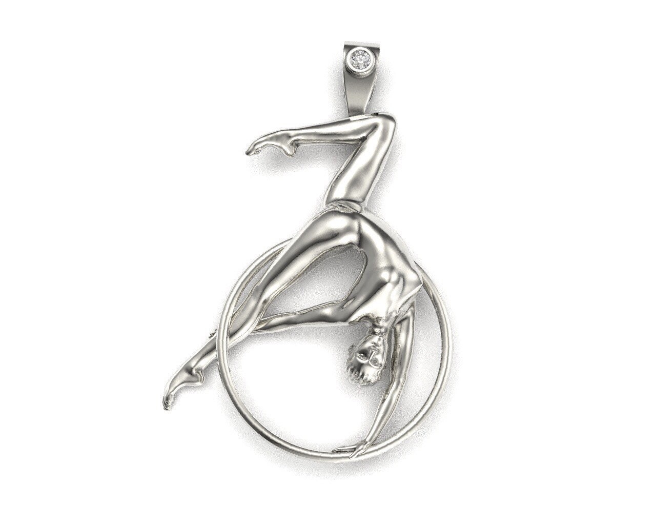 Aerial Hoop Silver Pendant Lyra Circus Jewelry Ring Gymnastic Acrobatic Acrobatica Zircus Present Etsy