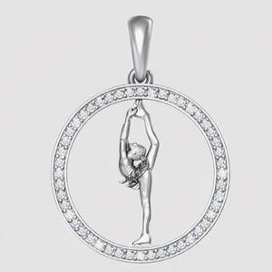 Figure Skating Silver Charm - Ice Skate girl necklace