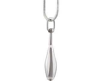 Silver Juggler Pins Neckless with Enamel and Zirconium - Circus Artistry in Motion"