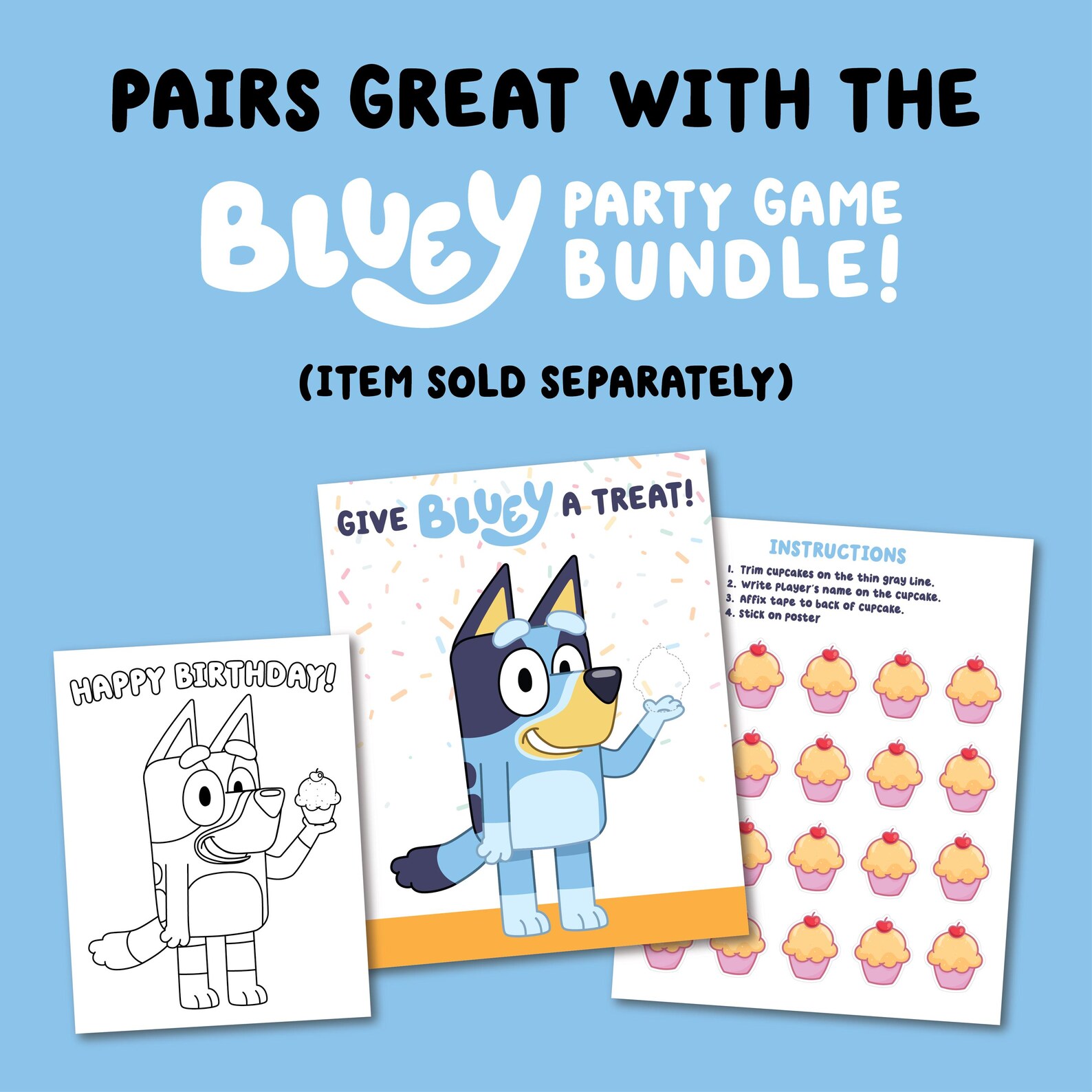 Bluey Happy Birthday Coloring Page - Etsy