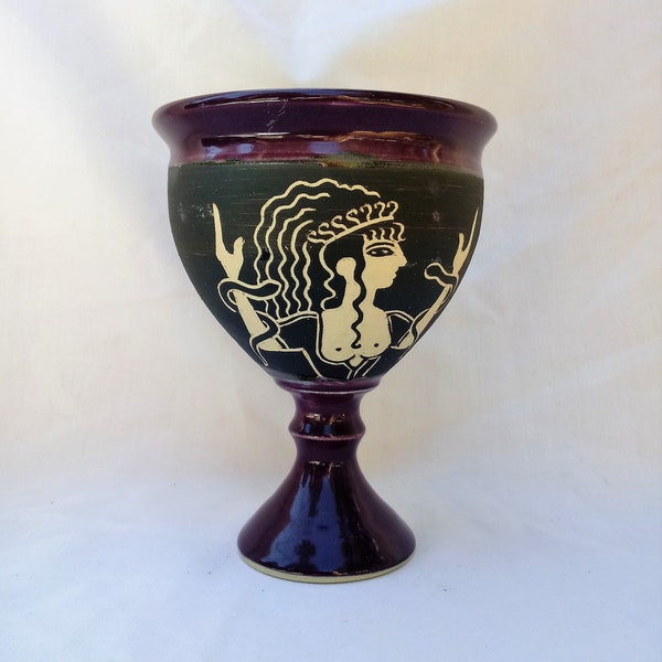 Minoan Goddess & Labrynth Chalice