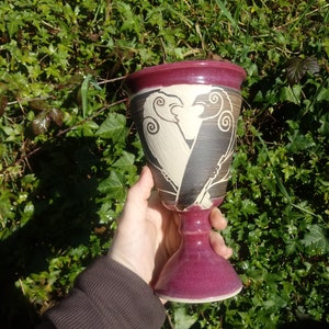 Two Celtic Ravens Goblet