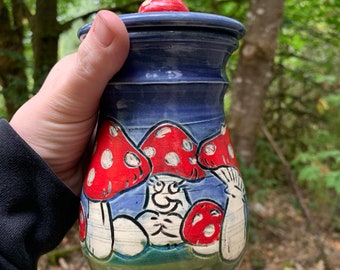 Mushroom Man Mug with Lid