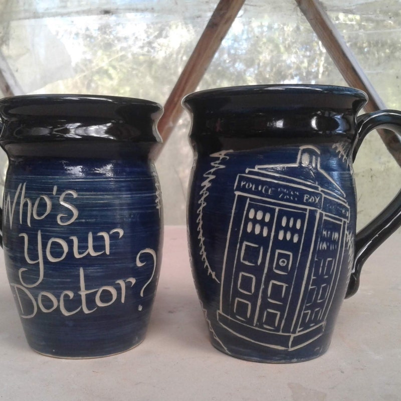 Mug Doctor Who Police Box - Tasse à Café Carrée Bleue - Neuf, Céramique Sans Plomb, Résiste à 100°C