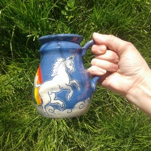 Rainbow Unicorn uber travel mug