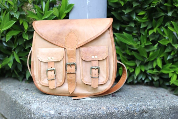 13 Inch Women Rustic Vintage Style Genuine Leather Cross Body