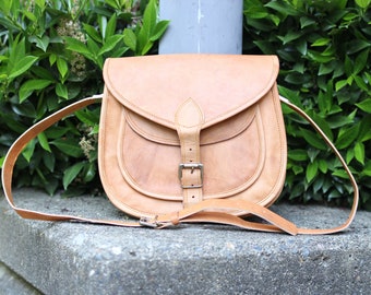 13 Inch Women Vintage Style Genuine Leather Cross Body Shoulder handbag/Purse