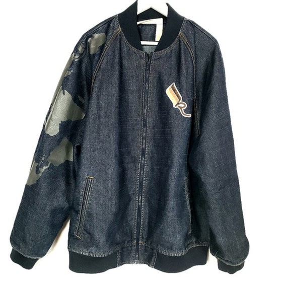 Vintage 90s Hip Hop Rocawear Jean Zip Bomber Coat - image 1