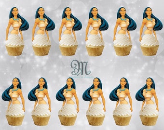 Pocahontas Birthday Party Pocahontas Printable Party Decor Pocahontas Cake Topper Pocahontas Cupcake Toppers Disney Princess Centerpiece