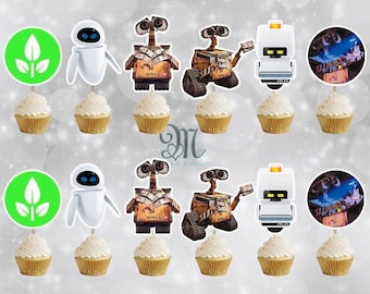 Wall-E Birthday Cupcake Toppers