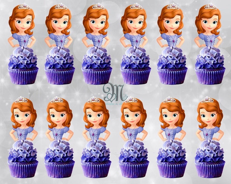Sofia the First Cupcake Toppers: Birthday Party Decorations - Etsy