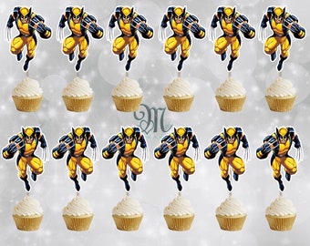 Wolverine Birthday Cupcake Toppers: Party Decor
