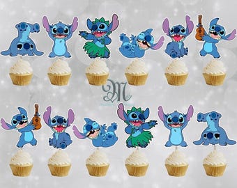 Stitch Cupcake Toppers: Party Decorations