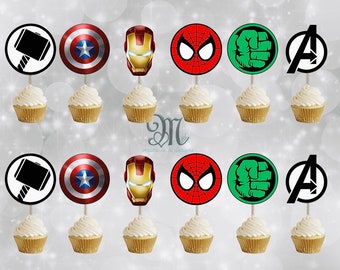 The Avengers Cupcake Toppers: Birthday Party Decor