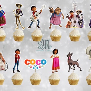 Coco Cupcake Toppers, Birthday Party Cupcake Toppers