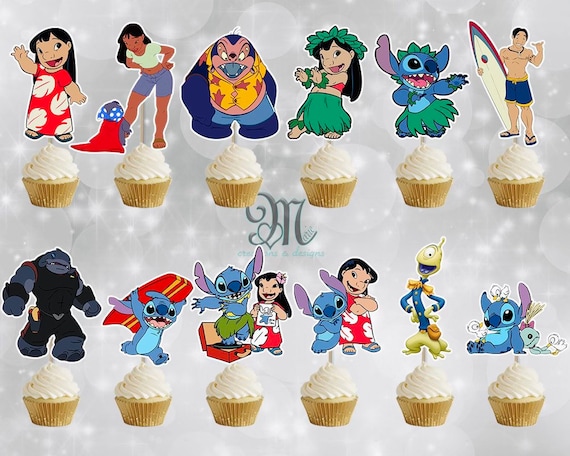 Lilo and Stitch cupcake toppers. Stitch party cupcake toppers. Stitch  cupcake toppers.